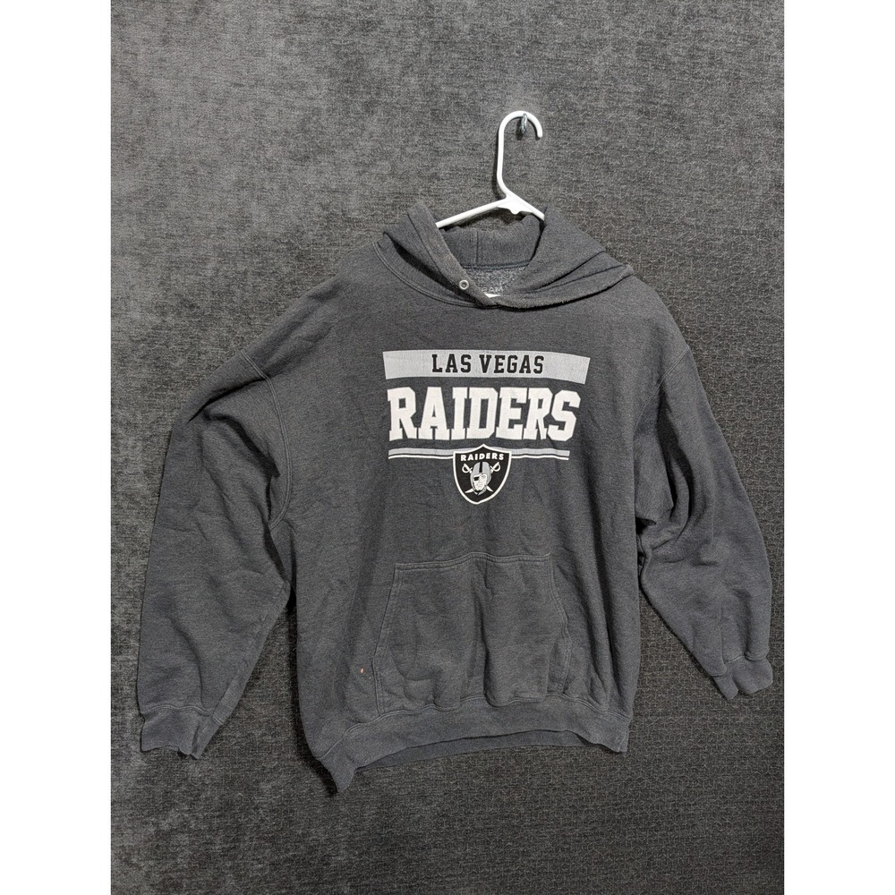NFL Team Apparel Las Vegas Raiders Hoodie Charcoal Gray XL Football Sweatshirt